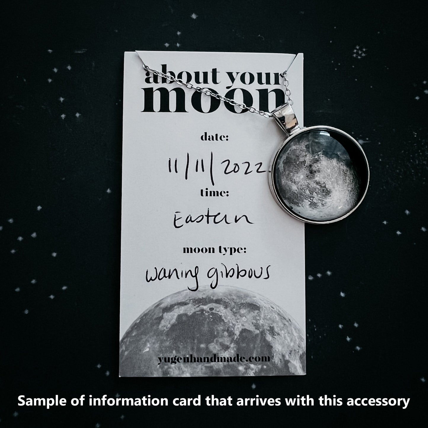 My Moon Double Sided Keychain with Two Custom Lunar Phases