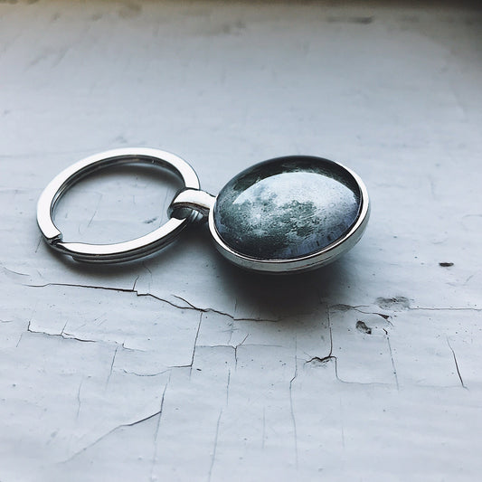 My Moon Double Sided Keychain with Two Custom Lunar Phases
